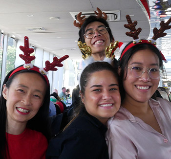 Guests enjoying on the Clearview Christmas Day Cruise
