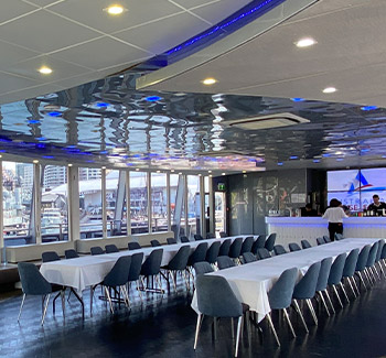 Luxury dining area of the Clearview Christmas Day Cruise