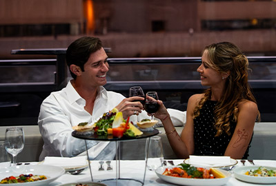 Couples Enjoying Valentine’s Day on Clearview Glass Boat Dinner Cruise