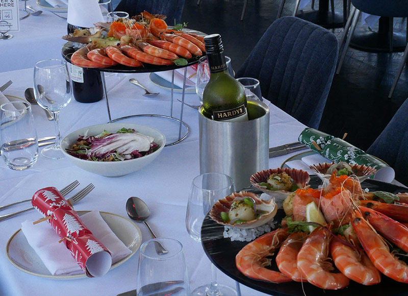 Christmas Day food served on the Clearview Christmas Day Cruise