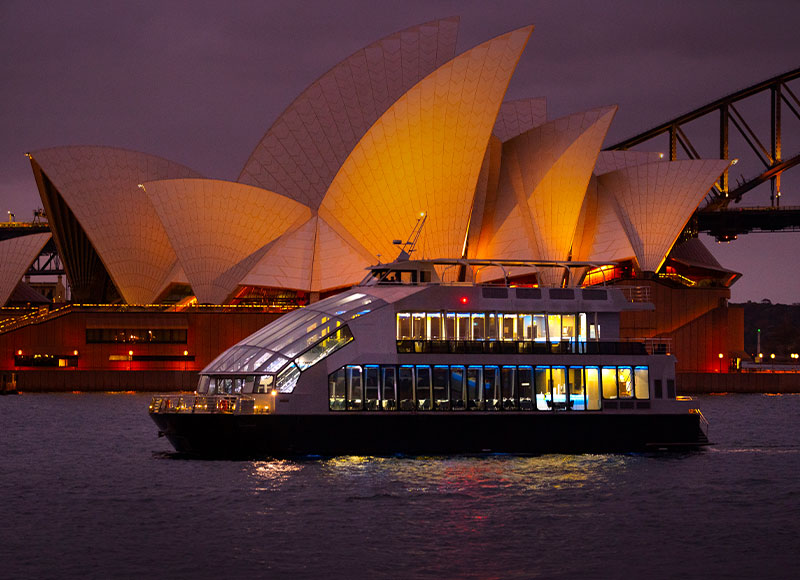 Premium Glass Boat Dinner Cruise with the Sydney Opera House in the background