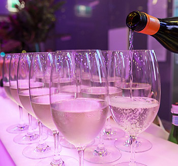 Wine being poured on the Clearview 2-hour Dinner Cruise With Wine Pairing