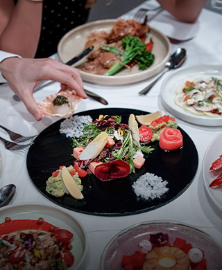 Platter served on the Premium Glass Boat Dining Cruise - Clearview