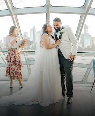 Couples enjoying their wedding on the Clearview Glass Boat cruise