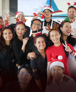 Guests celebrating Xmas party on Clearview Glass Boat cruise